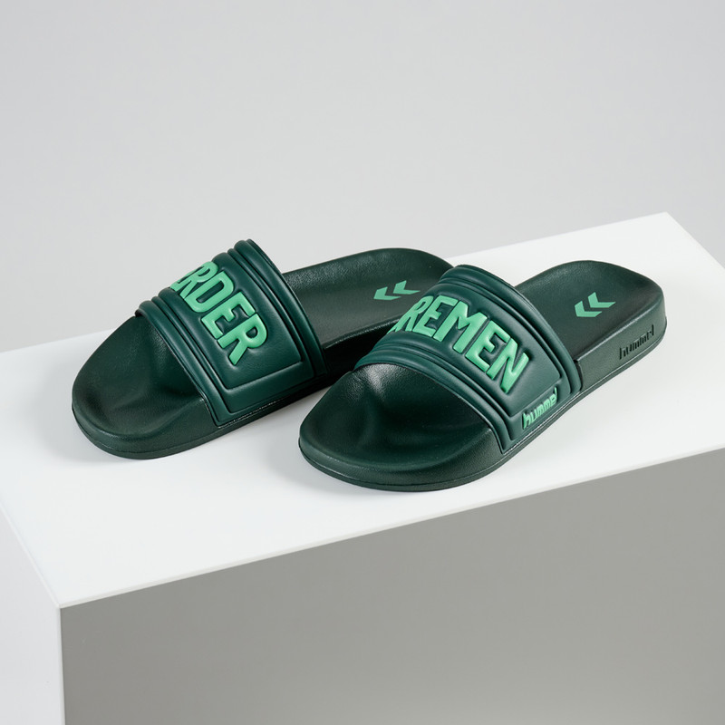 Hummel SVW Pool Slides — Green Design | Comfortable Grip