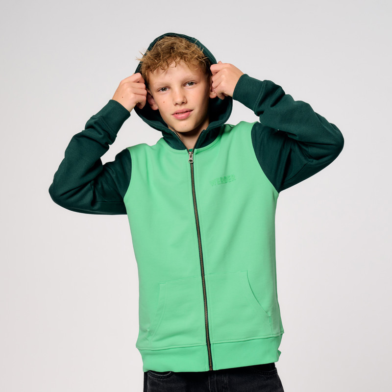 GOTS IC Teens Sweatjacke colorblock