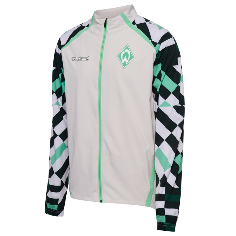 Hummel Training Jacket — Green and White Pattern