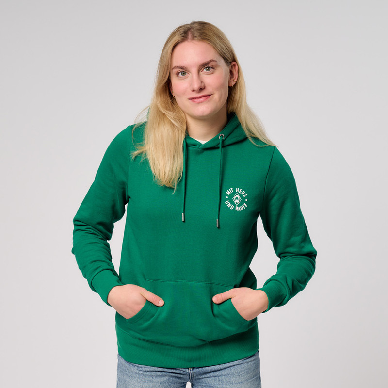 GOTS Damen Hoodie Herz und Raute