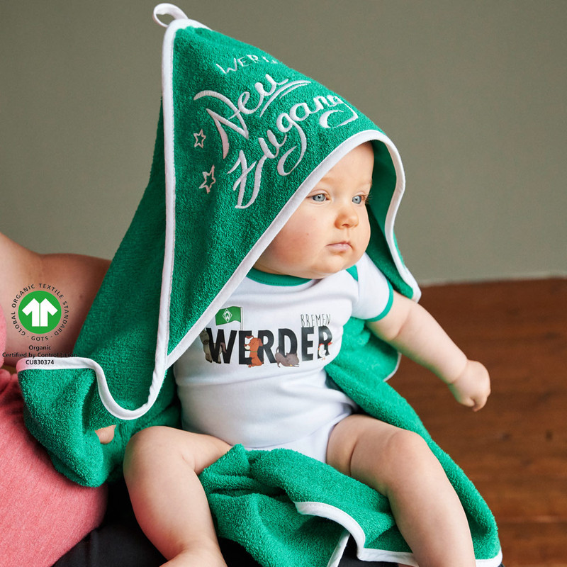 Werder Bremen Baby Hooded Towel — GOTS Organic