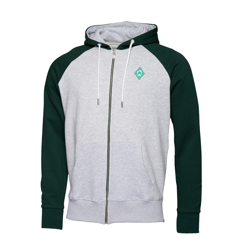 GOTS Sweatjacke grün/grau