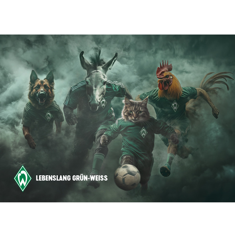 Brunnee Bremen City Musicians Postcard — Expressive Design | Cityscape Postcard